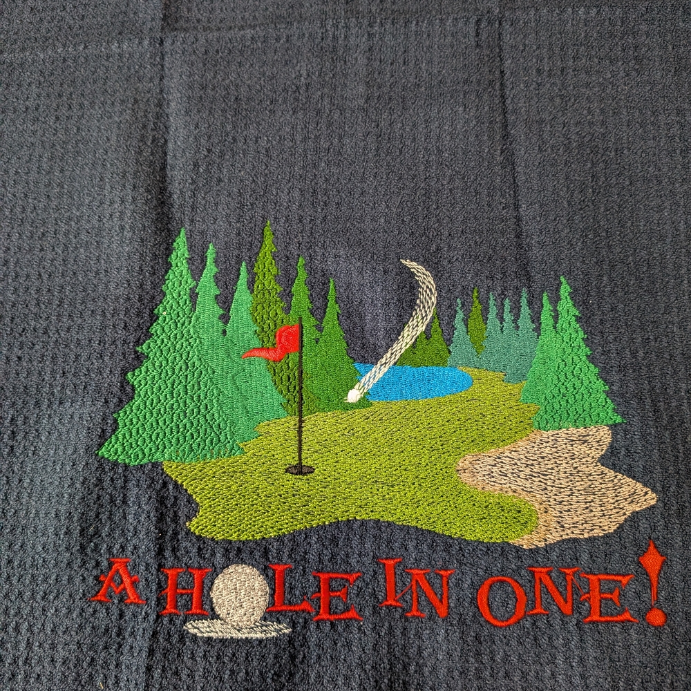 Golf Themed Embroidered Towel